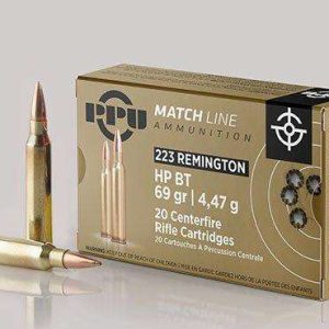 PPU MATCH RIFLE AMO 223 REM 69GR HPBT 20RD (10 BOX CASE)