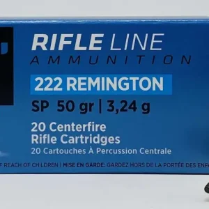 PPU STANDARD RIFLE AMO 222 REM 50GR SP 20RD (50 BOXES PER CASE)