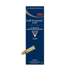 CCI  MINIMAG  AMO 22LR 36GR HP 100RD (5 PER SLEEVE 50 BOX CASE)